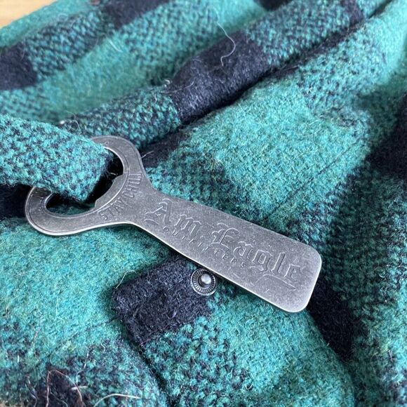 American eagle trapper Mens Green plaid hat FAUX FUR  S/M Bottle Opener - Picture 4 of 8